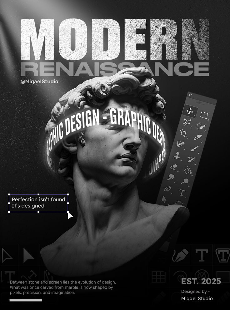 modern renaissance — neo classical dark poster design